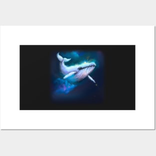 Whale floating in space Posters and Art